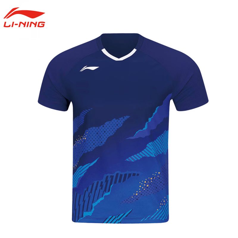 李宁（LI-NING）羽毛球服比赛上衣2026夏季新款吸湿速干运动短袖男女同款T恤 深紫蓝 XL
