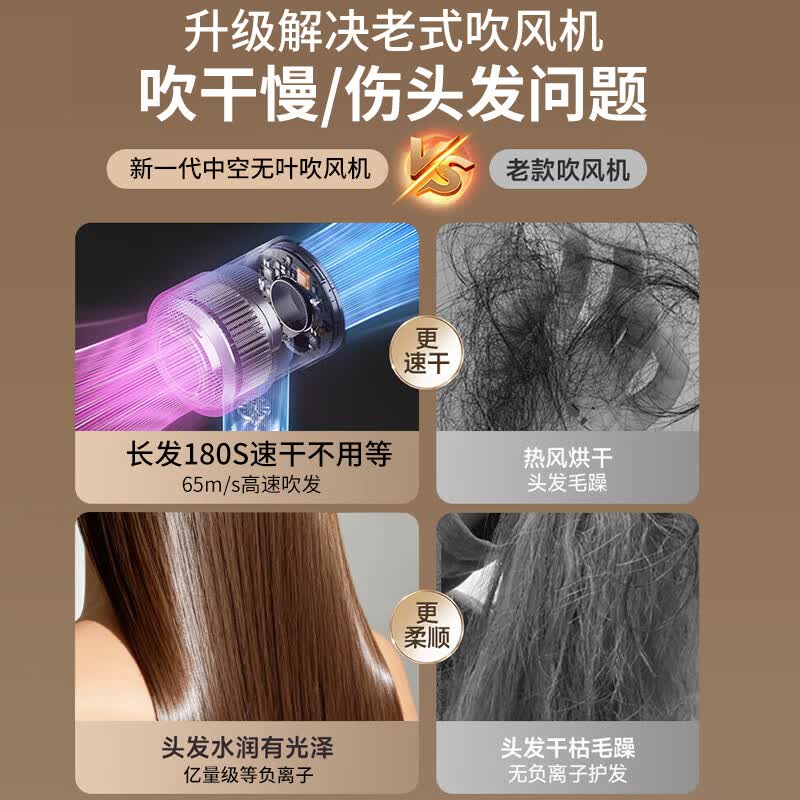 诺巴玛【10W+星级酒店品质认证】高速护发吹风机家用静音负离子不伤发男女专用秒干吹头发大风力功率便携 【五星酒店品质】高速版-磨砂黑