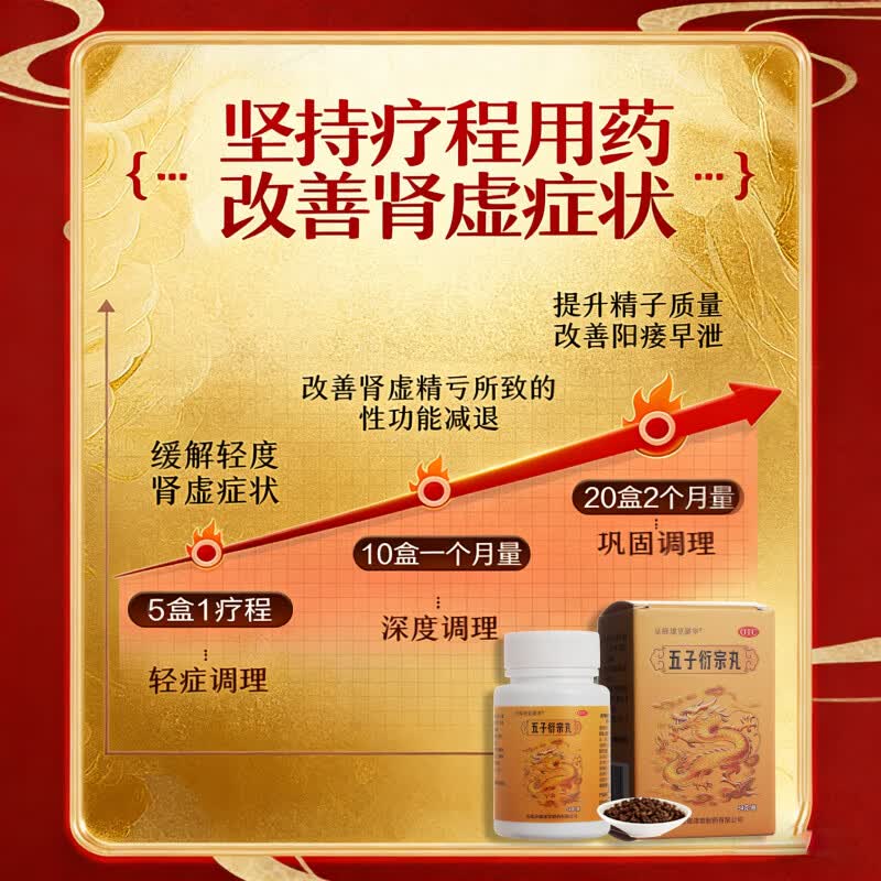 [呈绿达克罗宁]五子衍宗丸 54g 10盒装 补肾益精 遗精早泄 手淫过度阳痿 男人硬不起来 男性不育症 肾虚精亏深度调理装