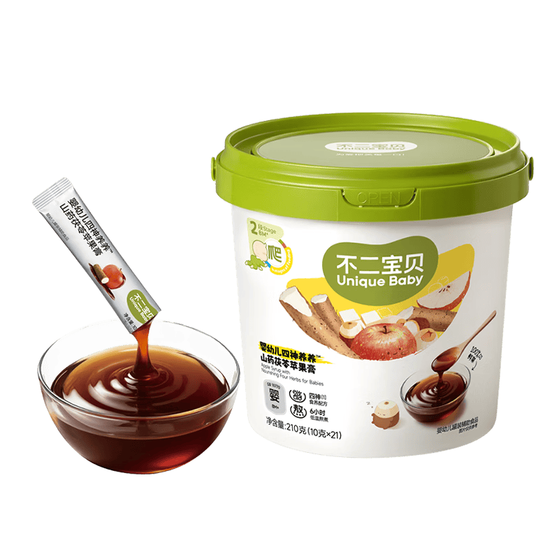 不二宝贝婴标四神养养搭无添加宝宝零食山药茯苓苹果膏 【1桶21条 | 赠尝鲜*2条】婴幼儿四神膏 210g*1罐
