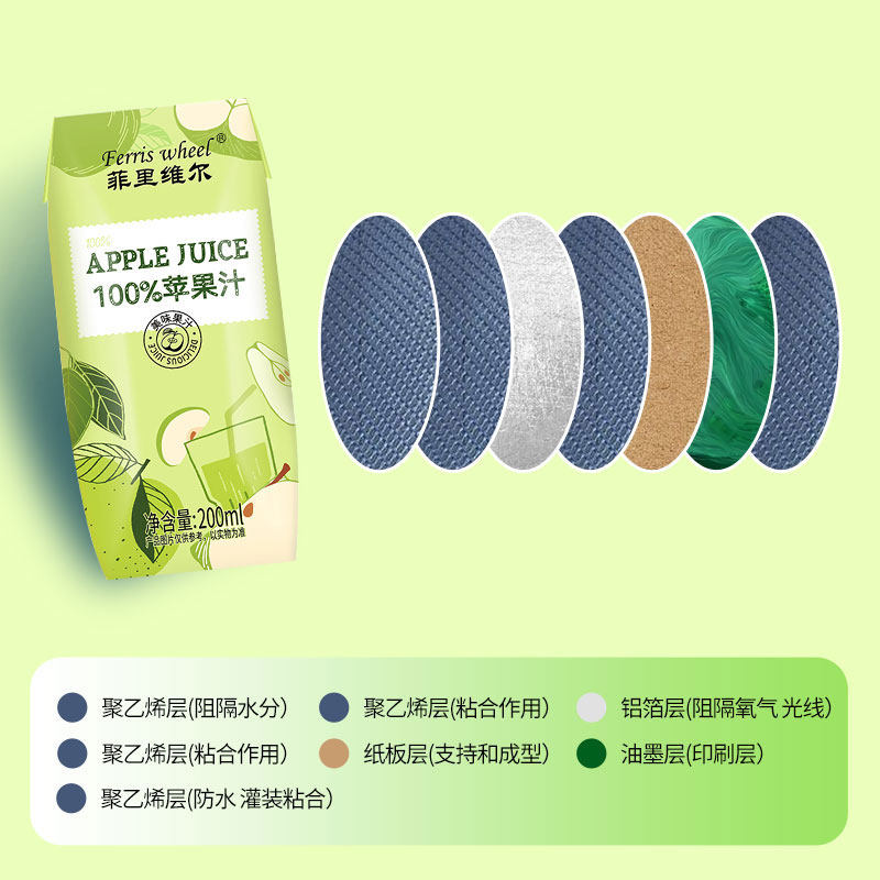 菲里维尔 FERRIS WHEEL苹果汁复原果汁饮料小瓶便携箱装200ml*12瓶清甜果汁饮品 苹果汁200ml*12瓶