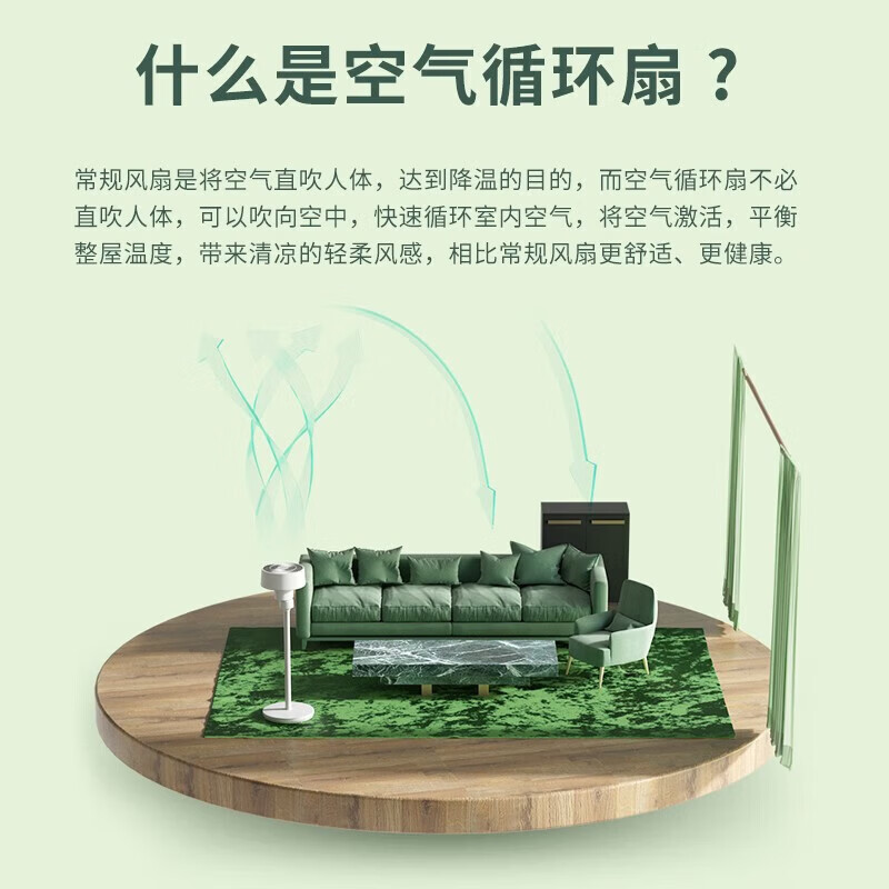 大宇空气循环扇遥控电风扇落地家用摇头电扇涡轮换气扇循环对流风扇落地扇台地两用 X1白色机械款