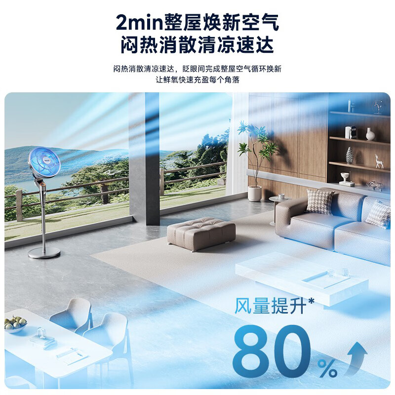 奥克斯【节能省电丨强劲风力】电风扇落地扇一级能效静音家用卧室立式风扇客厅宿舍大风力7叶电扇 语音升级款丨一级能效丨3D广角摇头丨独立驱蚊功能 2026品牌新款丨抗菌扇叶净化远距32档大风量