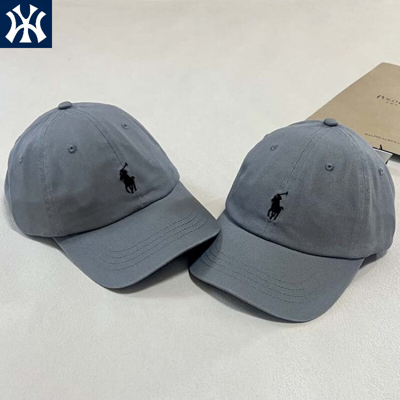 小马标棒球帽女帽子女鸭舌帽周雨彤同款藏青黄字美单 LH炭灰黑字 均码 可调节(54-61cm)