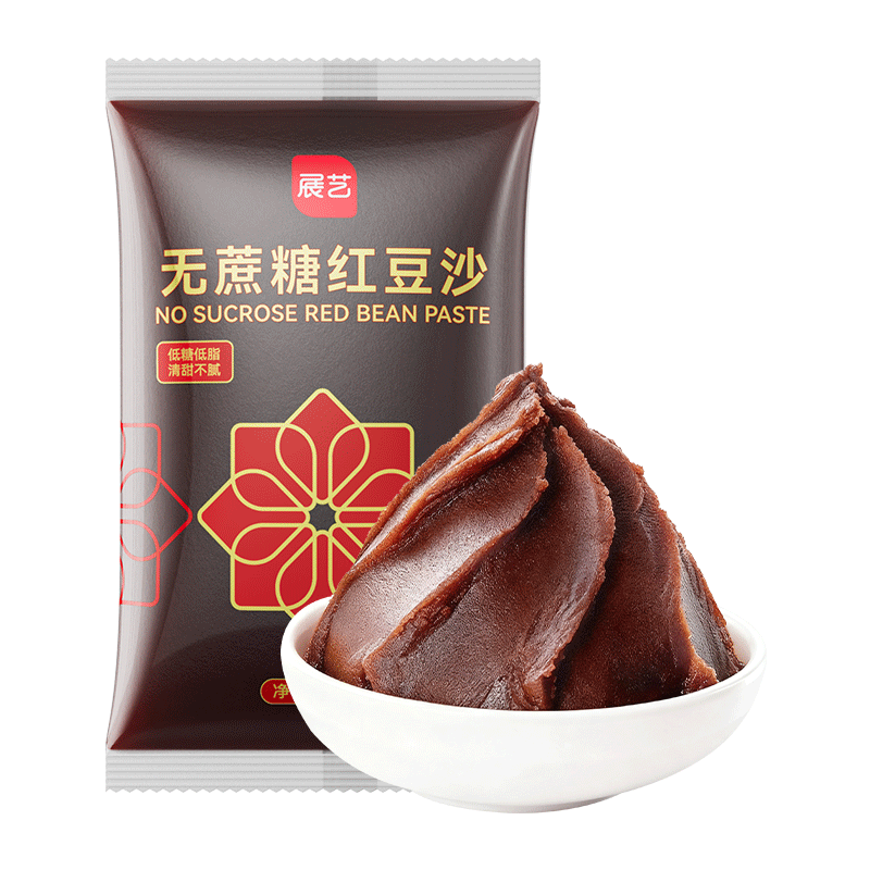 展艺无蔗糖红豆沙馅500g糕点馅料粽子甜品包子豆沙包蛋黄酥烘焙原料