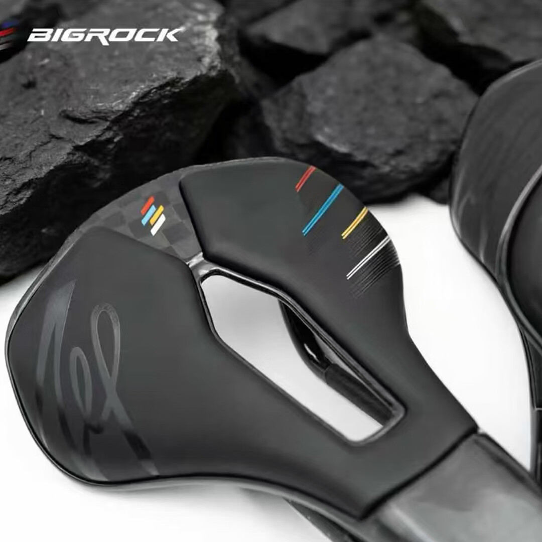 BIGROCK大石钛合金山地公路折叠车自行车坐垫短鼻碳纤维骑行大行车座座垫 [TOP-PRO]钢弓[短鼻竞技坐垫] 150mm[坐骨宽度:122-141mm]