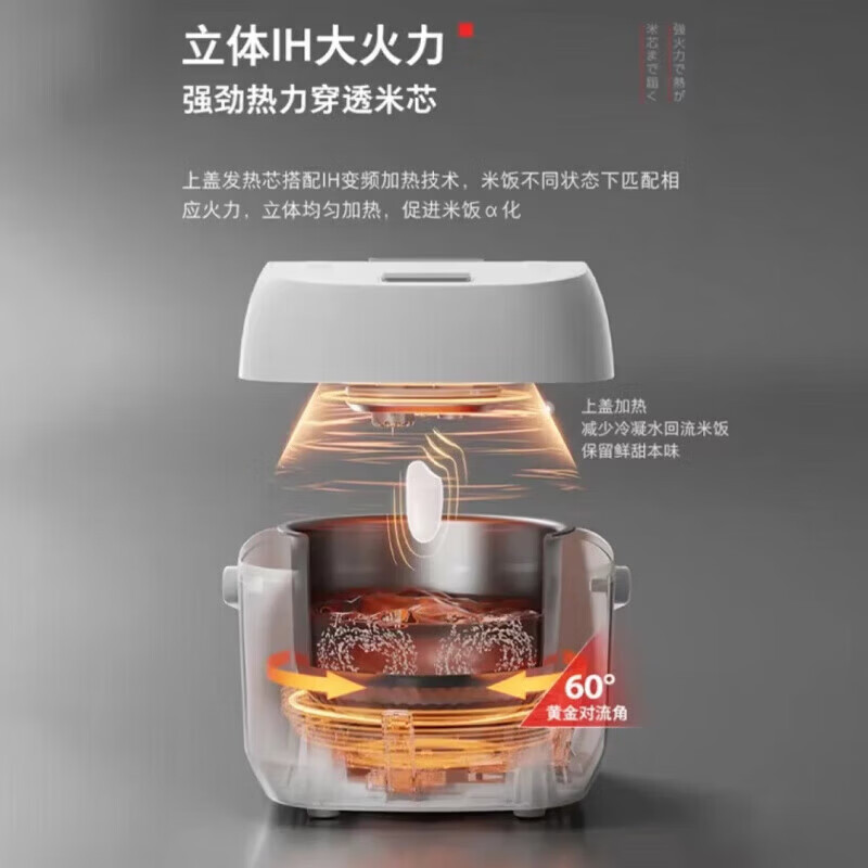 东芝（TOSHIBA）【官方旗舰店】白珍珠压力电饭煲1-2人小型家用进口 不沾涂层 定时 日本线下同款 立体IH加热2升 IH加热米饭更香甜 2L RC-6PXSC