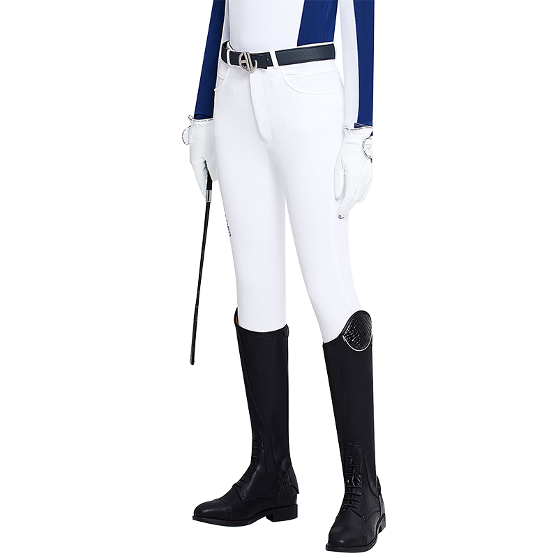 HORSE LEADER春秋四季款馬術(shù)褲騎馬裝女款梭織面料比賽考級硅膠專業(yè)馬術(shù)馬褲 白色 梭織 S (27) (2尺)