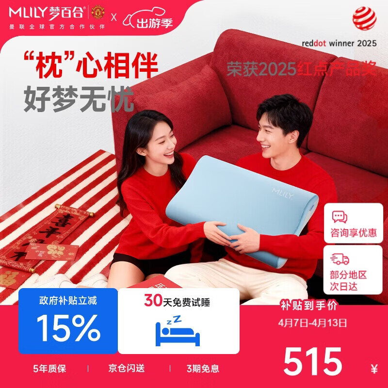 梦百合（MLILY）0压深睡枕呵护肩颈护颈椎枕成人一对枕记忆棉枕头送礼礼盒