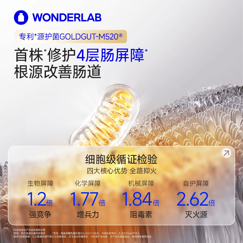 WONDERLAB万益蓝小蓝瓶益生菌4.0成人孕妇调理肠胃肠道便秘 【4.0新升级】小蓝瓶肠胃益生菌 40瓶*1盒