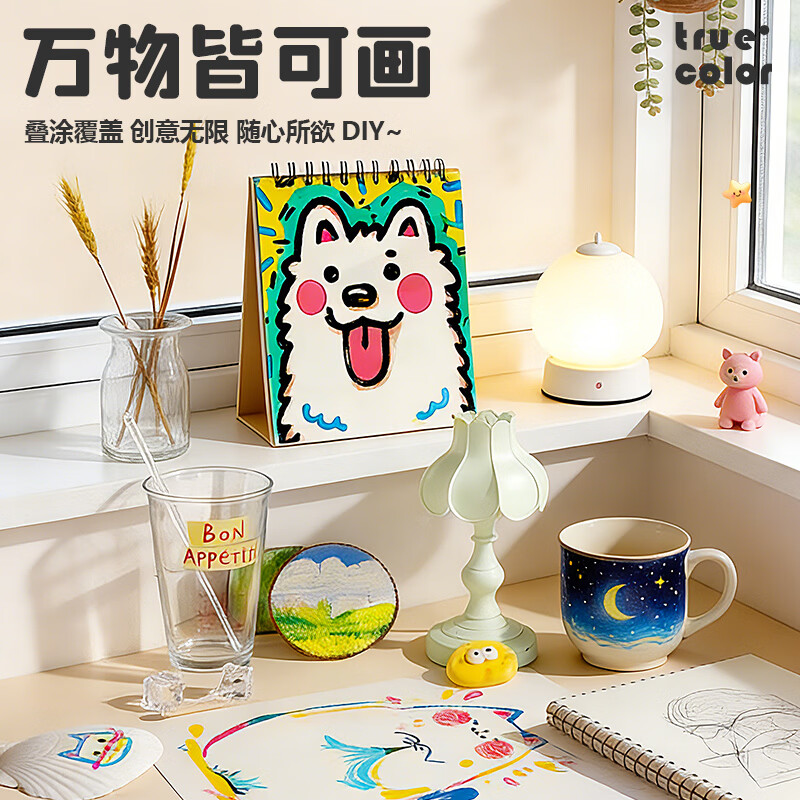真彩（TRUECOLOR）晶珀仓24色软头丙烯马克笔儿童可水洗小学生美术专用水彩笔不透色可叠色幼儿园绘画笔涂鸦笔 晶珀仓软头丙烯马克笔24色