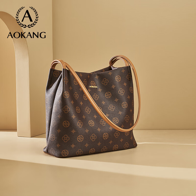 奥康（Aokang）包包女包托特单肩包经典复古斜挎包手提包生日母亲节礼物送妈妈 咖啡色BG703311 京东折扣/优惠券
