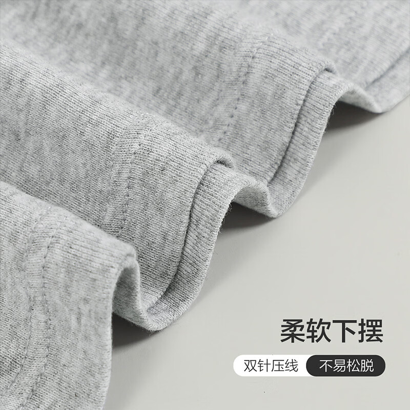 红豆（Hodo）背心男纯棉男士背心全棉运动修身无袖T恤男夏季打底汗衫2件装 白色+麻灰 3XL 185/110