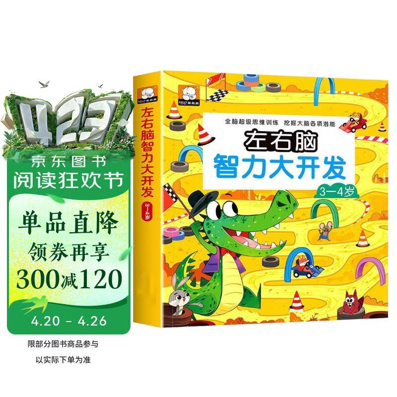 左右脑智力大开发3-4岁智力开发思维启蒙幼儿园宝宝课堂练习左右脑智力开发训练