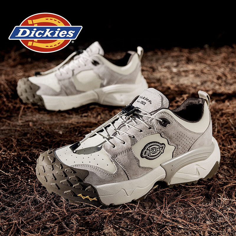 Dickies男鞋夏季2026新款老爹鞋男增高鞋子软底男士休闲鞋户外登山运动鞋 浅卡其 42