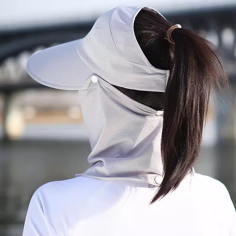 防晒帽子夏季防晒帽子骑车电动车新款百搭冰丝透气骑行 防晒帽-紫色-冰丝-1个