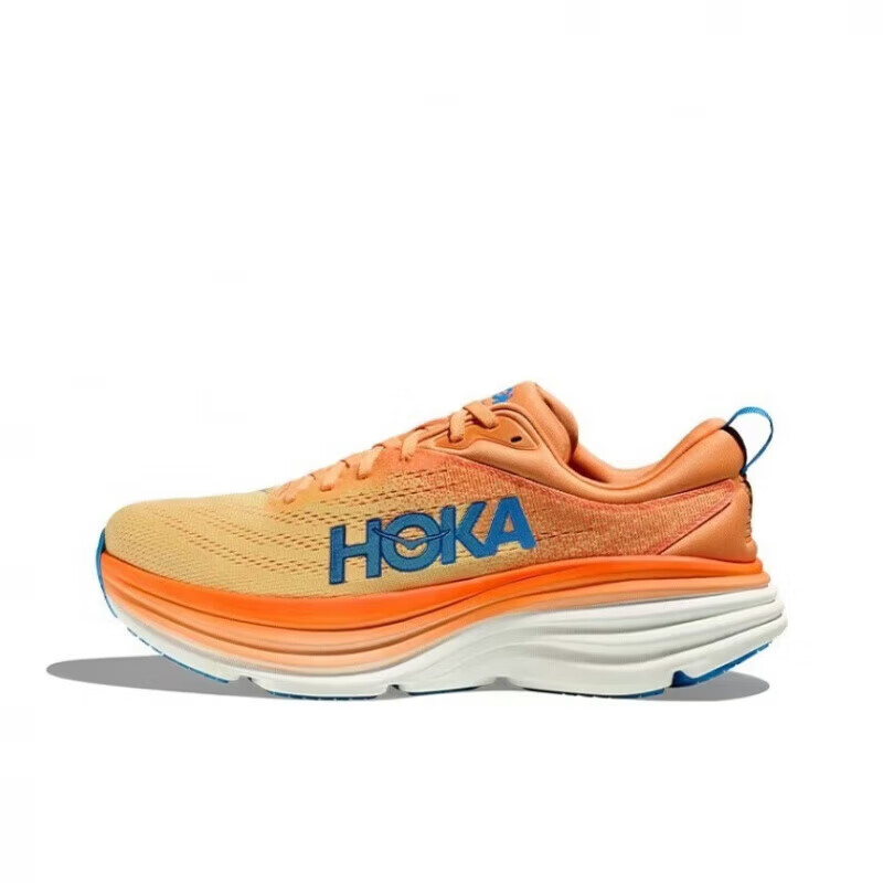 HOKA HOKA FOOT男女款邦代8马拉松跑鞋情侣BONDI8轻便减震织网面户外休闲运动鞋 红白紫 45