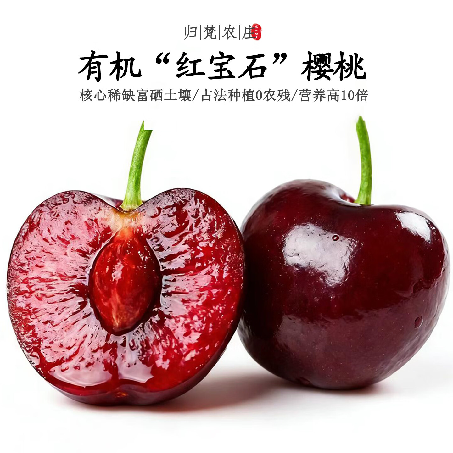 【不仅有机而且富硒】红宝石樱桃 0农残0添加高营养 现摘/顺丰 500g(净重) 精品果【当天采摘/顺丰冷链空运】
