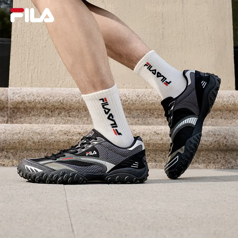 斐乐（FILA）跳跳鞋2代易烊千玺同款男鞋老爹鞋2026夏季新款运动休闲鞋 黑/火山灰-BV 41