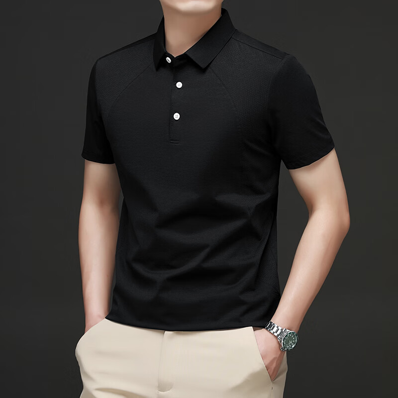 ROYAL PALM POLO SPORTS CLUB2026夏季新款男士短袖衫商务休闲翻领半袖透气凉感男装上衣 卡其色 4XL