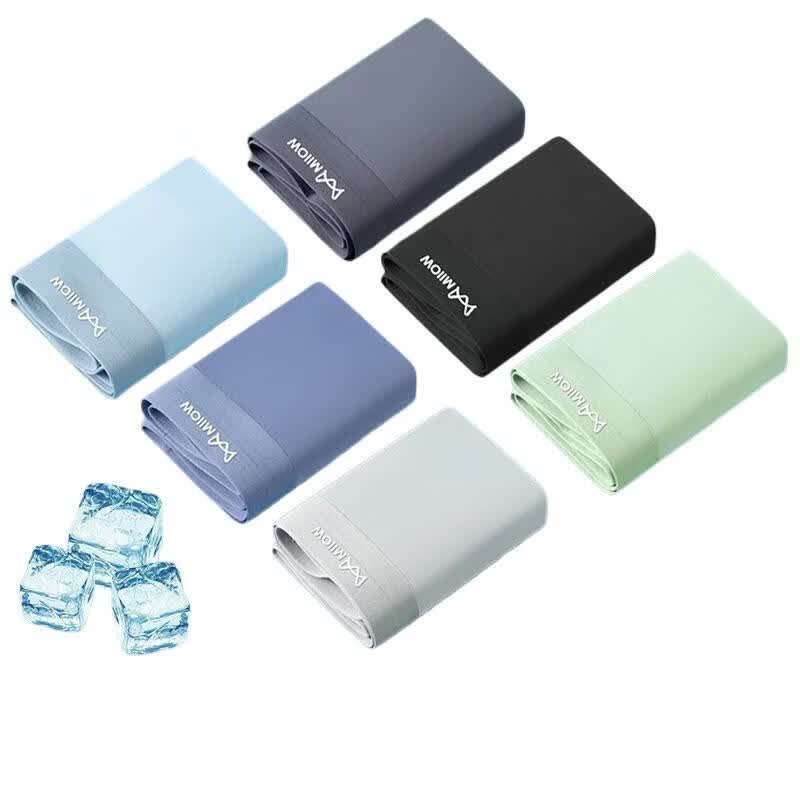 猫人冰丝男士平角裤6条装凉感无痕抑菌中腰纯色四季通用 六条自选颜色组合付款留言颜色 4XL 170-190斤