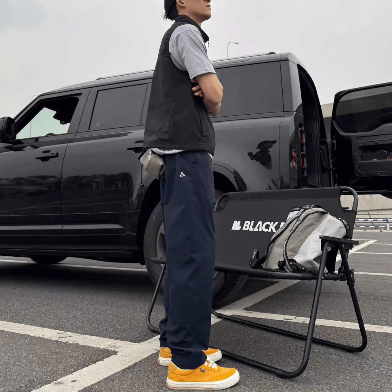 26夏季新款机能小三角白标宽松休闲裤美式工装长裤男女款 藏青色 XL 【建议150-165斤】