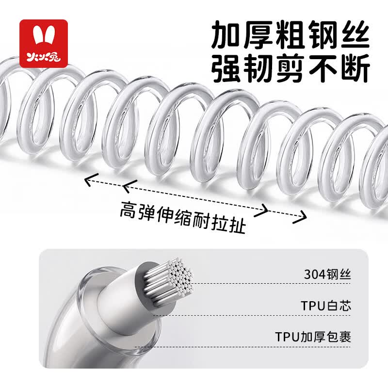 火火兔防走丢牵引绳儿童防走失手环小孩防走失绳反光宝宝遛娃神器防丢绳 【双头扣+夜间反光】2米加长版