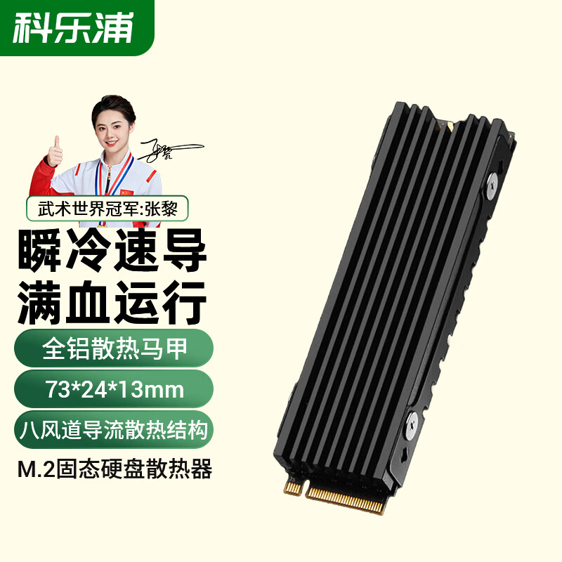 科乐浦（KELEPU）M.2固态硬盘散热器 M.2固态硬盘散热器（冰川黑色）