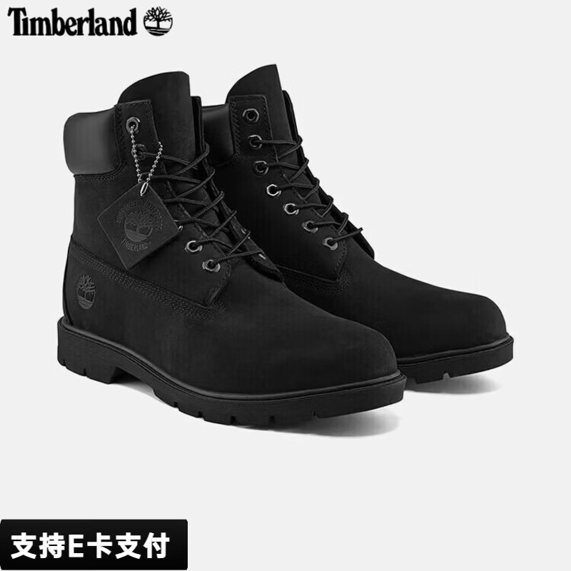 添柏岚（Timberland）男鞋马丁靴户外徒步登山皮革休闲鞋复古英伦高帮靴子男 001/黑色/宽版 42