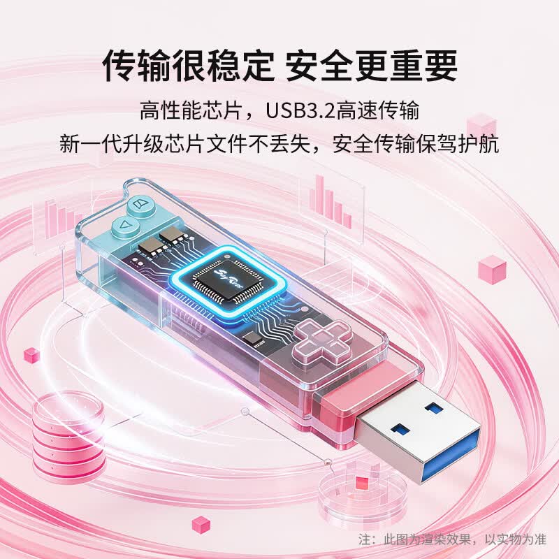 SayRose的礼物双接口u盘手机电脑两用苹果安卓u盘大容量创意便携车载办公学生优盘 节日送男女朋友礼物 渐变色-双接口闪存盘+高速读写+潮玩造型 64GB
