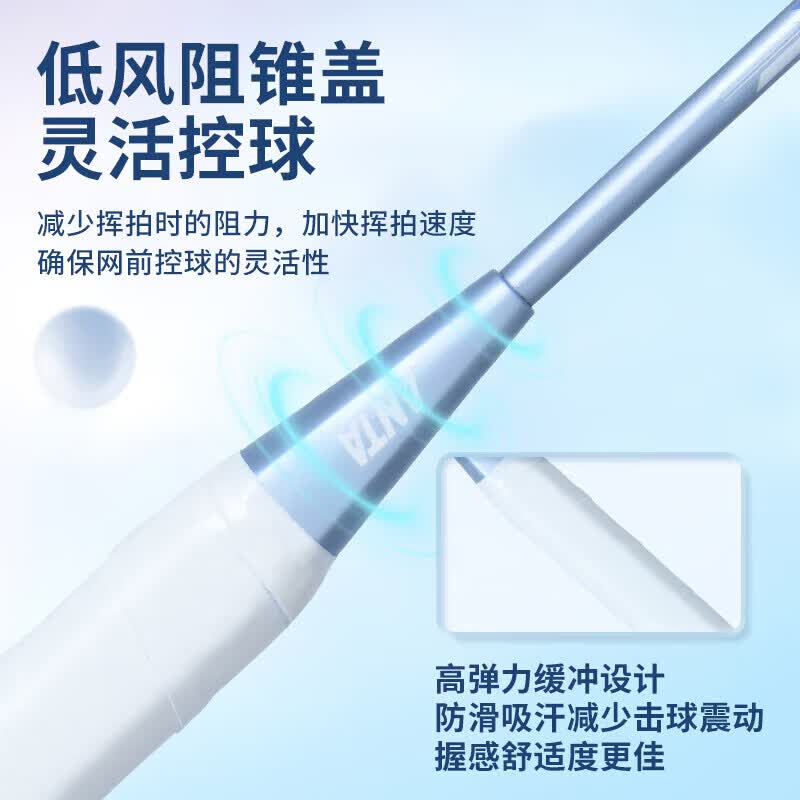 安踏(ANTA)全碳素羽毛球拍一对套装专业级儿童小学生6-15岁全碳素超轻耐打 高颜值碳素对拍【赠六球+2手胶+球包】