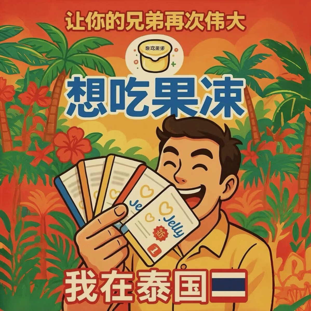 【泰国代购】泰国男士小果冻原装正品布丁便携果冻能量网红男女 双效果绿色 7片*1盒