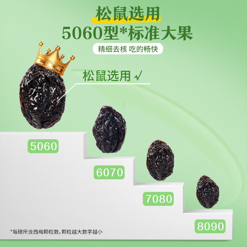 三只松鼠_西梅干智利大西梅低脂肪健康孕妇梅子果干蜜饯年货送礼 【无核智利大西梅450g】约65颗 品质大果