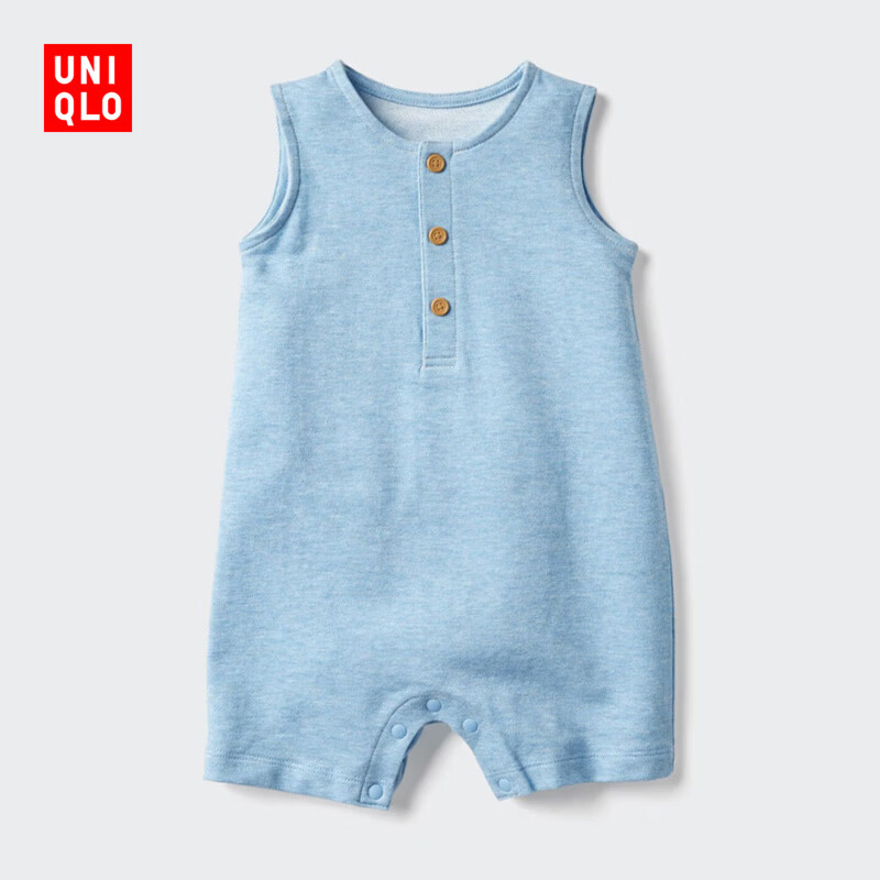 优衣库婴幼儿宝宝爬爬服/无袖婴儿衣服连体衣26春夏新款486090 63 天蓝色 90cm