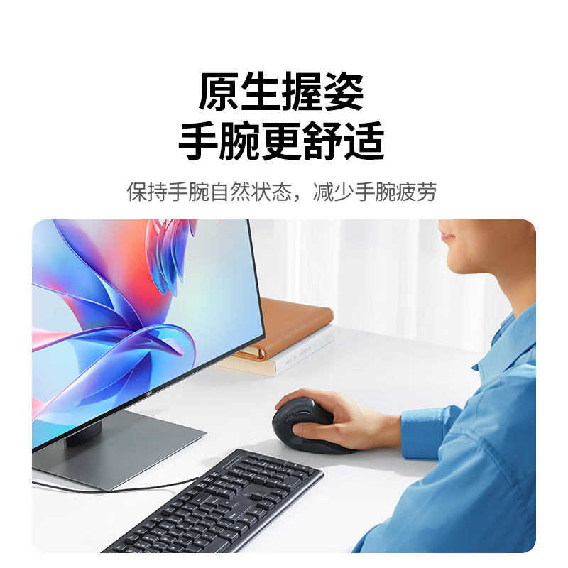 绿联人体工学鼠标 垂直鼠标 轻音无线蓝牙鼠标单模/双模 立式竖握立体鼠标 护手鼠标 笔记本电脑适用 电池款【蓝牙+2.4G.】白色丨金属滚轮丨送鼠标垫 【人体工学 | 垂直护腕】