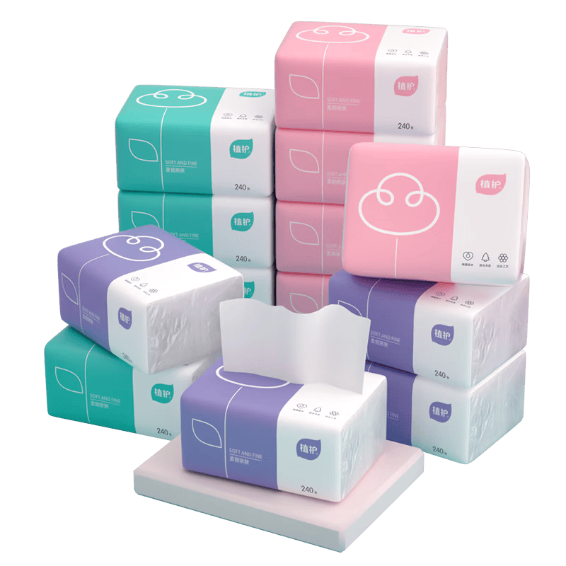 植护优真 三色花抽纸4层240张 三色花 4层 60抽*6包