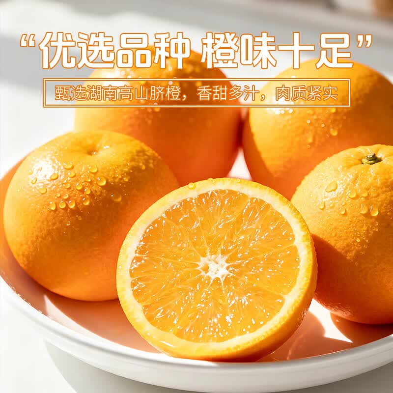 湖南怀化纽荷尔高山脐橙手剥柑橘橙子当季孕妇新鲜水果橙子整箱 带箱5斤（净重4.5斤）单果60-70mm