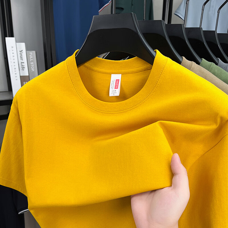 尺度保罗重磅210g100%纯棉圆领短袖T恤男士薄款吸汗透气宽松休闲半袖小白t AA9010深灰 2XL 推荐155-175斤