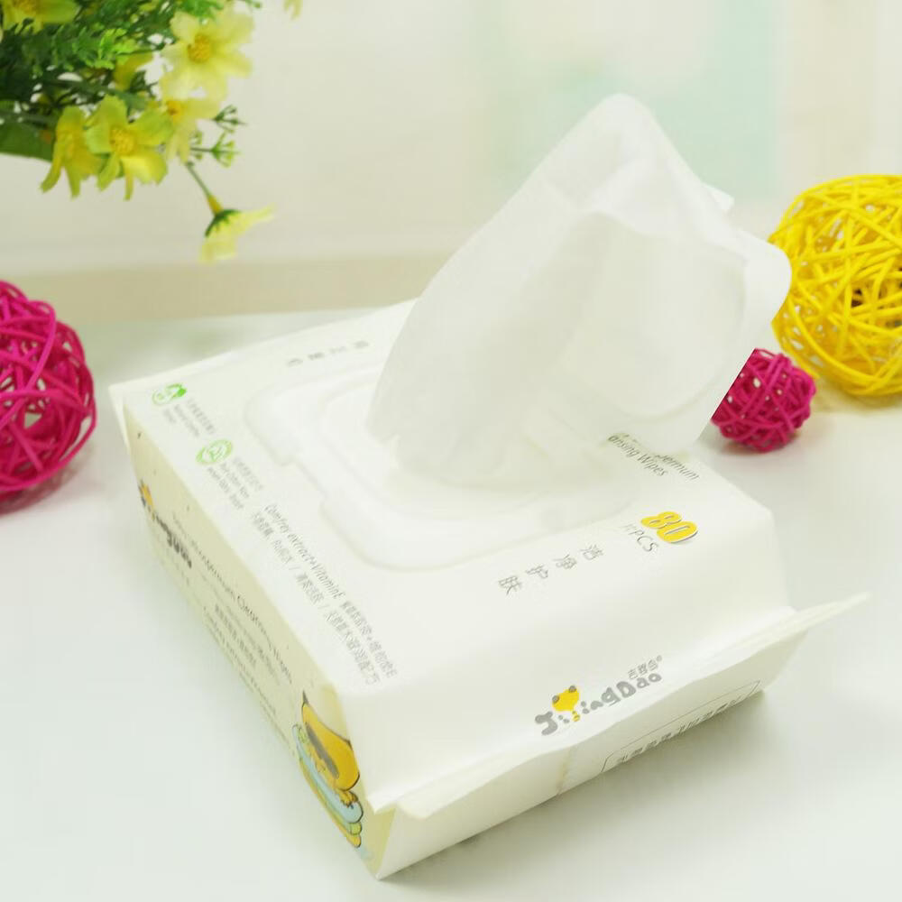 吉婴岛80片装宝宝一次性湿纸巾擦口水舌苔沐浴抹脸多功效湿纸巾 80片*5包 湿巾