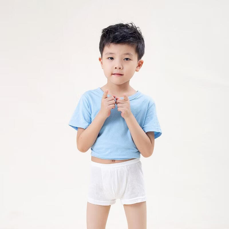 吉婴岛儿童一次性内裤男童EO灭菌独立包装旅行便携棉柔内裤 12条男童平角白色 150 cm