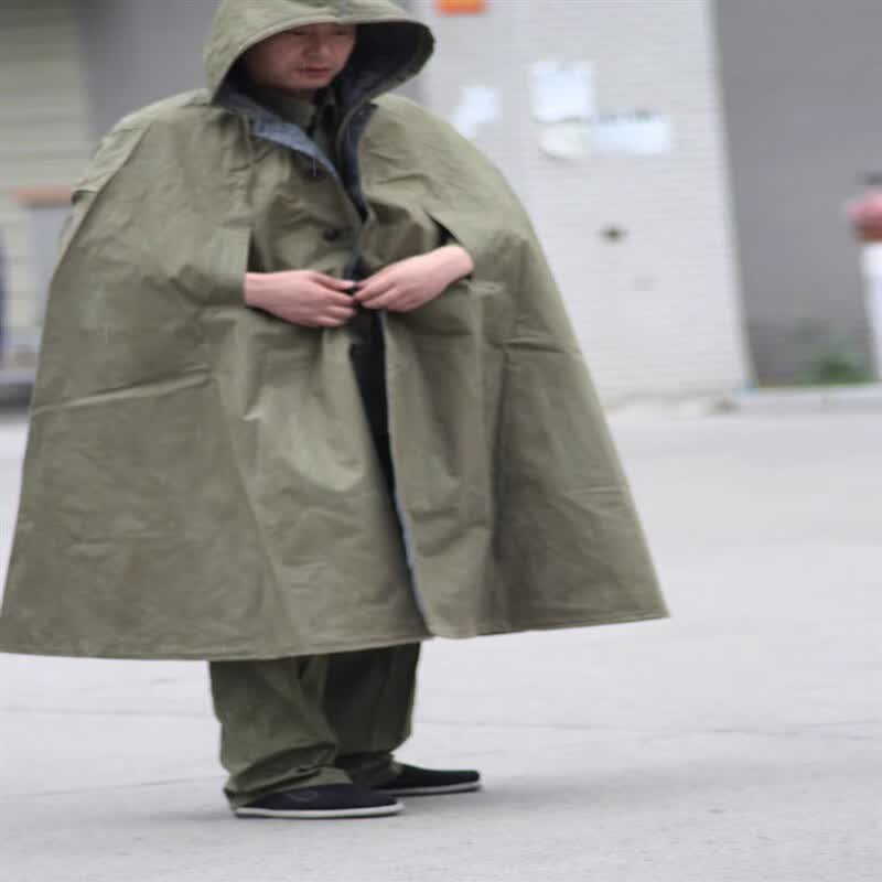 妙普乐65式雨衣65骑兵披风雨衣 马队斗篷披风78雨衣 双面穿拍戏道具