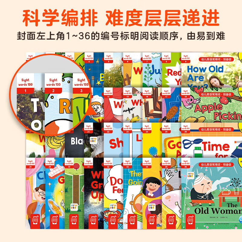 【点读版】幼儿英语常用词预备级36册赠活动练习册 幼儿英语启蒙 儿童英语分级阅读 3-6岁少儿英语读物有声绘本 小鸡球球点读书(点读笔需另外购买) 生日礼物 心喜阅童书