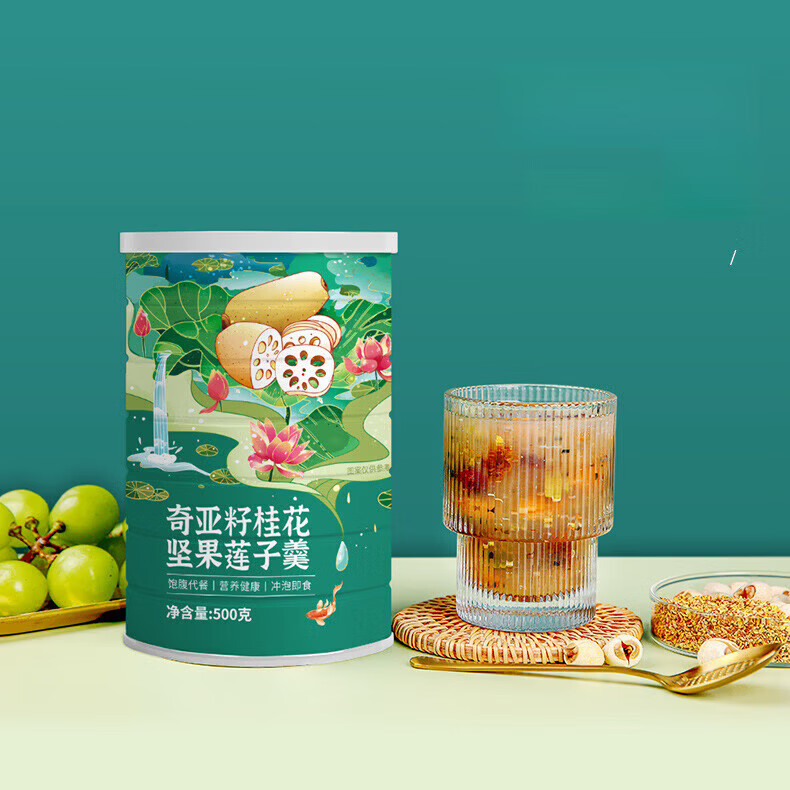 盛阳山桂花水果颗粒莲藕粉羹500g营养早餐代餐饱腹奇亚籽坚果营养藕粉 奇亚籽桂花坚果莲藕粉羹500g