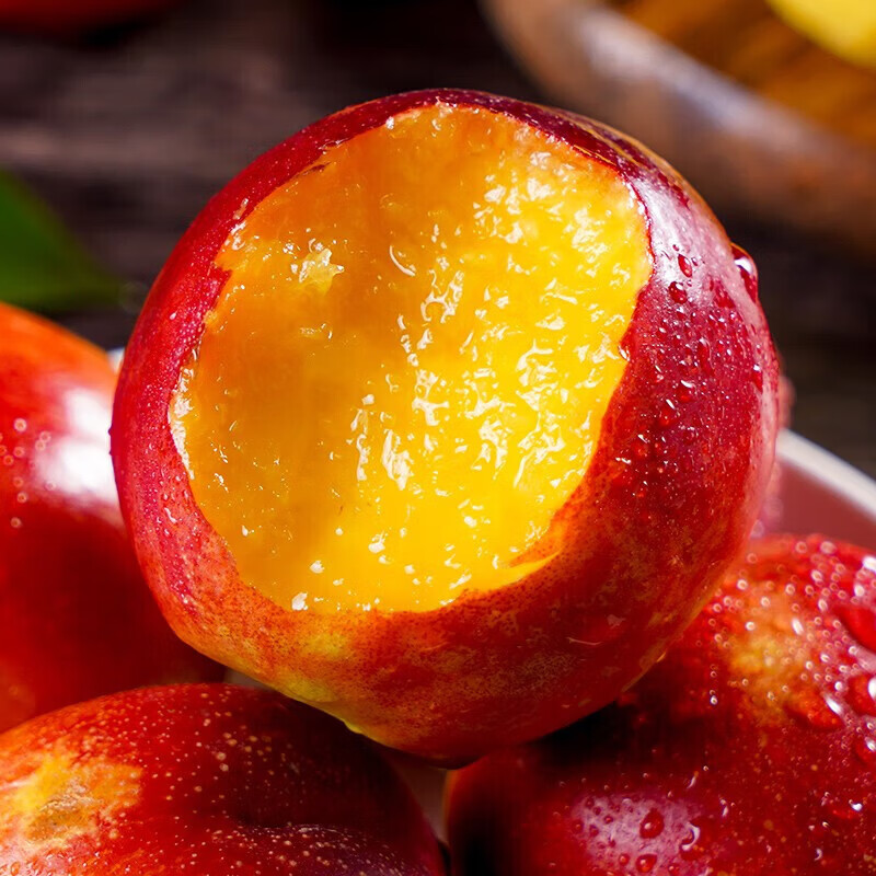 果食鲜丰山东黄心红油桃新鲜水果蜜桃桃子脆桃脆甜多汁 净重4.5斤精品中果【每斤6-8个】