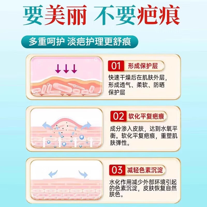 修正水痘疤痕修复凝胶水痘坑痘印复凹洞搭配生长因子祛陷疤膏儿童成人 单盒【体验装】