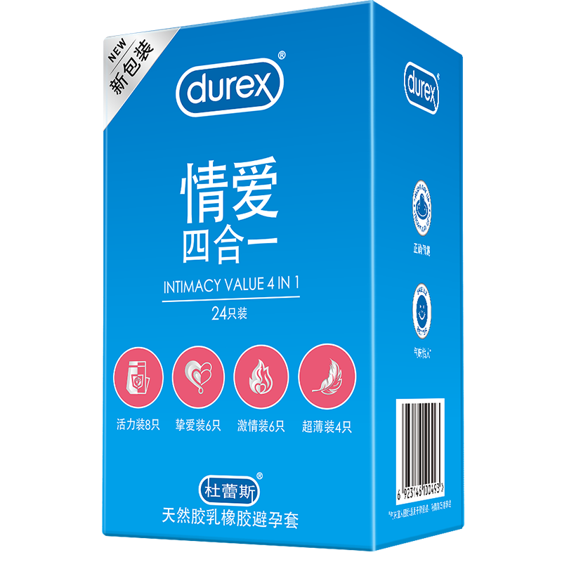 durex 杜蕾斯 情爱四合一 安全套 24只装