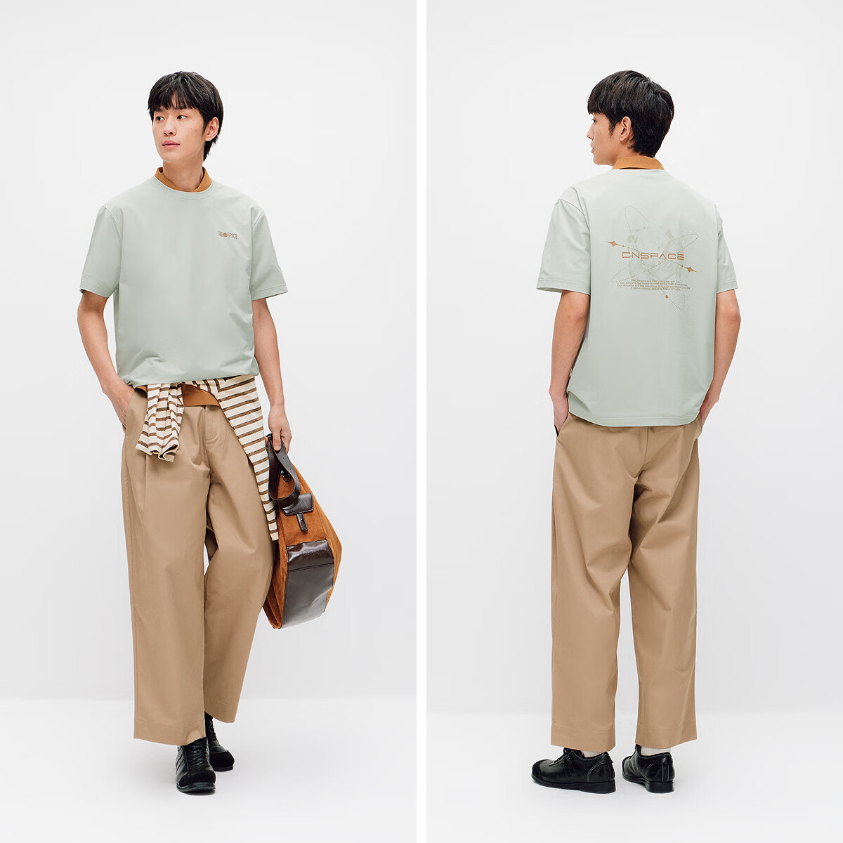 森马(Semir)王安宇商场同款丨XCNSPACE航天合作系列短袖T恤男26夏季新款t恤 【王安宇同款色】土灰绿40977 L