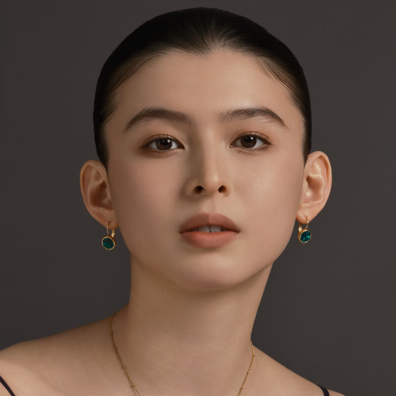 翡拉拉(fellala)「绿光」法式复古气质耳环时尚耳钉女轻奢高级耳饰送生日节日礼物 绿色