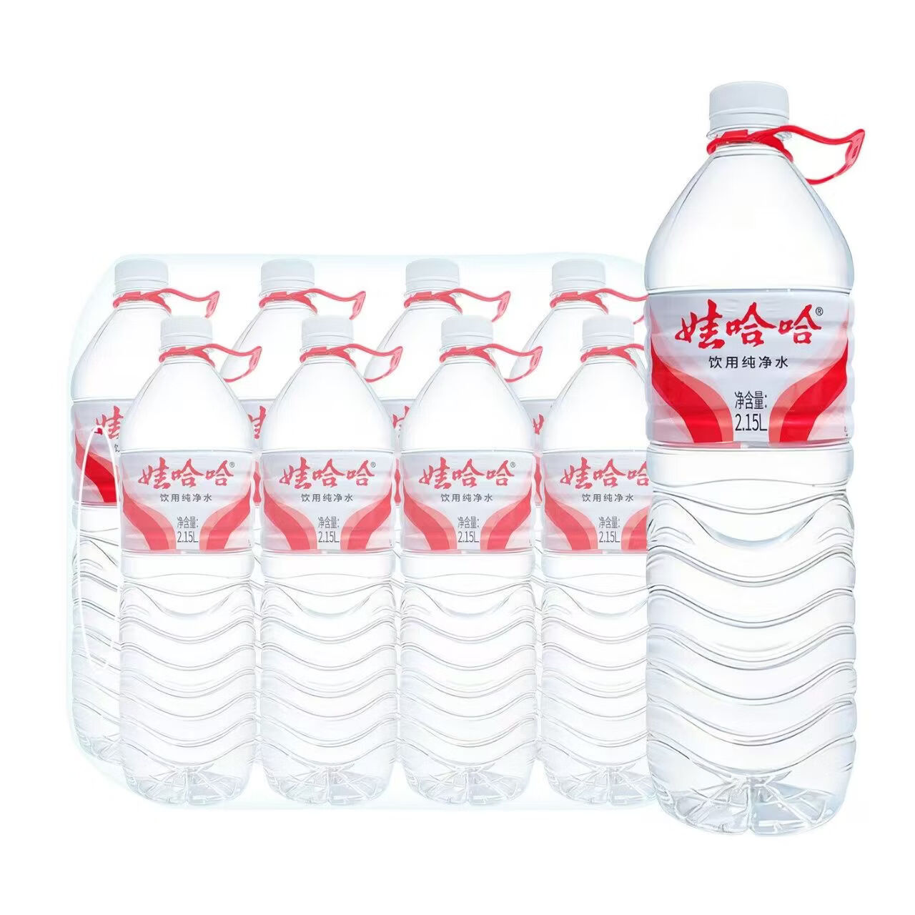 娃哈哈纯净水2.15L*8瓶 塑膜装大瓶装水 哇哈哈饮用水特惠装