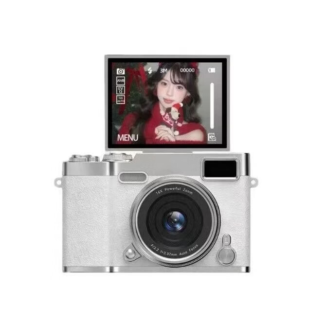 锁场ccd照相机翻转屏数码相机学生自拍旅游专用生日礼物女生入门微单校园ccd 极光白【翻转屏+16X变焦+录像】 512G内存【可拍20W张+豪华礼包】